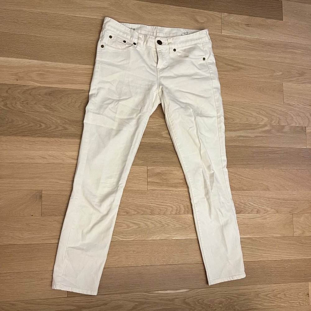 White J. Crew toothpick skinny jeans size 27